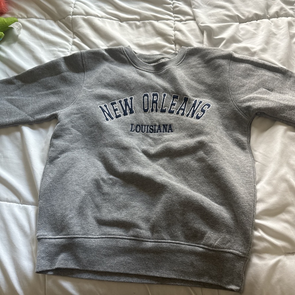 Crazy 8 Gray New Orleans Crewneck Sweater
